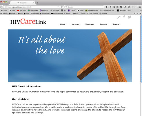 New, clean web design and creation for HIV CareLink.